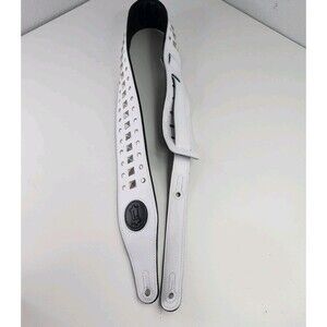 Levy’s Signature Guitar Strap White Studded Leather Adjustable USA Rock Punk